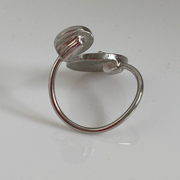 BaubleBar Silver Pavé Crystal Adjustable Ring - Picture 2 of 3